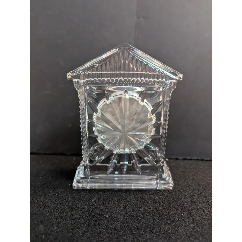 Vintage Waterford Crystal Grecian Desk Clock Roman Numerals Quartz
